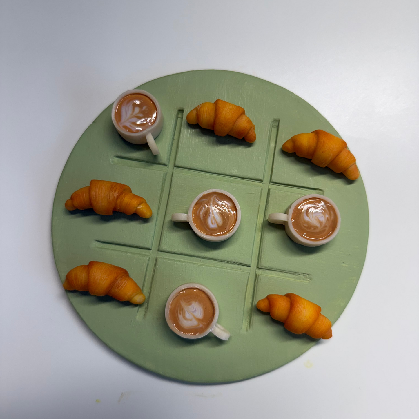 Coffee & Croissant Magnetic Tic-Tac-Toe