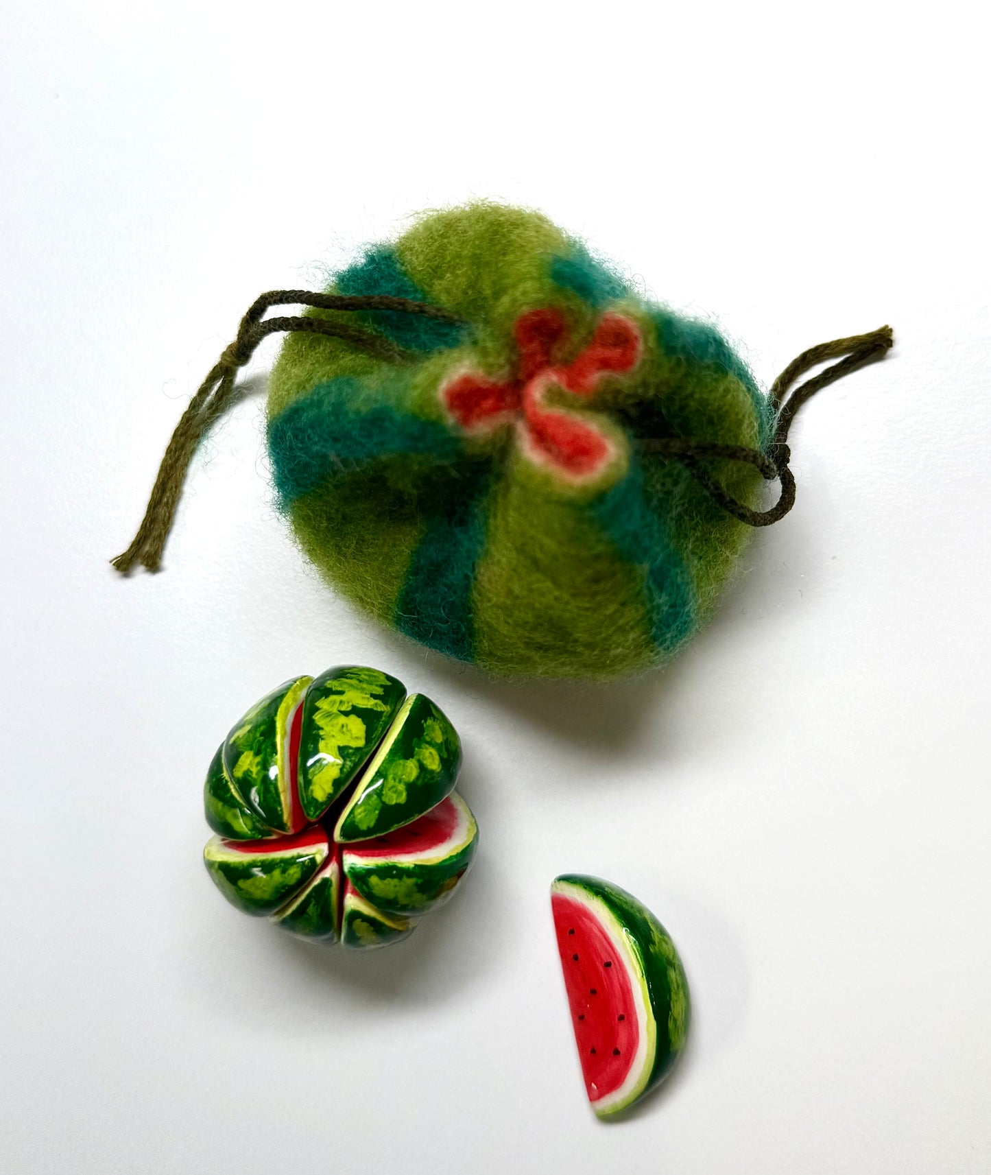PRE-ORDER | Watermelon Magnets with Felt Pouch