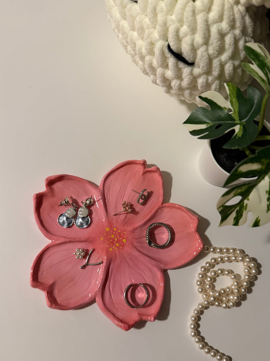 Cherry Blossom Clay Trinket Tray
